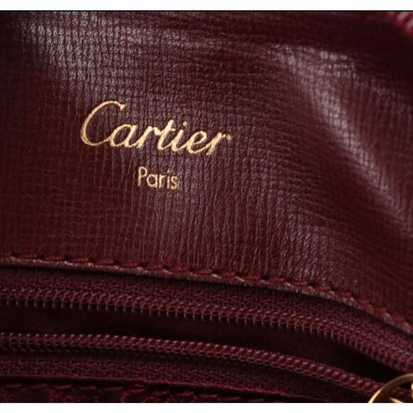 Cartier Bordeaux Leather Backpack – Gold-Tone Hardware – Made in Spain - Picture 6 of 7